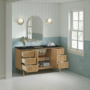 James Martin Laurent 60" Dual Mount Single Bathroom Vanity, Light Natural Oak