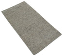 Tulu Modern Solid Beige Hand Knotted Wool Area Rug