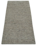 Tulu Modern Solid Beige Hand Knotted Wool Area Rug