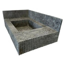 Tundra Gray Marble Rectangular Wall Mount Bathroom Sink 16x32