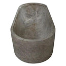 Tundra Gray Marble Freestanding Bathtub - Hand-Carved Matte Finish