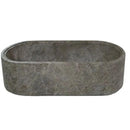 Tundra Gray Marble Freestanding Bathtub - Hand-Carved Matte Finish