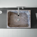 Tundra Gray Marble Farmhouse Bathroom Sink Handcrafted Apron Front