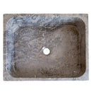 Tundra Gray Marble Farmhouse Bathroom Sink Handcrafted Apron Front