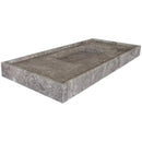 Wall Mount Tundra Grey Marble Bathroom Sink Rectangular Handcrafted