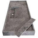 Wall Mount Tundra Grey Marble Bathroom Sink Rectangular Handcrafted
