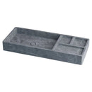 Handcrafted Tundra Gray Marble Wall Mount Bathroom Vanity Sink