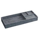 Handcrafted Tundra Gray Marble Wall Mount Bathroom Vanity Sink
