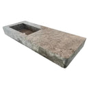 Gray Marble Wall Mounted Rectangular Bathroom Sink 20 In X 48