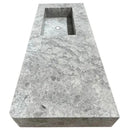 Gray Marble Wall Mounted Rectangular Bathroom Sink 20 In X 48