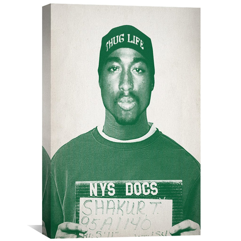 Tupac Mugshot Green Canvas