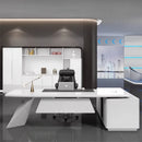 Turing · White L-Shaped Executive Desk