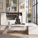 Turing · White L-Shaped Executive Desk