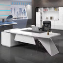 Turing · White L-Shaped Executive Desk