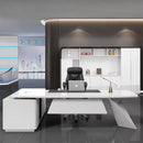 Turing · White L-Shaped Executive Desk