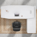 Turing · White L-Shaped Executive Desk