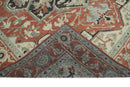 Traditional Heriz Rust And Beige Wool Area Rug - Hand Knotted by The Rug Decor