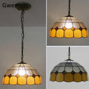 GobekUsa Diamond Square Stained Glass Pendant Light for Home Decor and Lighting