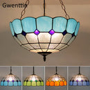 GobekUsa Diamond Square Stained Glass Pendant Light for Home Decor and Lighting