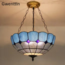 GobekUsa Diamond Square Stained Glass Pendant Light for Home Decor and Lighting