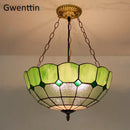 GobekUsa Diamond Square Stained Glass Pendant Light for Home Decor and Lighting