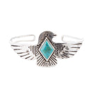 Blue Turquoise and Sterling Silver Phoenix Cuff Bracelet