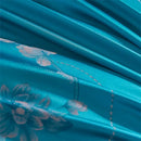 GobekUsa Blue Satin Jacquard Embroidery Bedding Set: King/Queen Size Bed Lines, Duvet Cover, Pillowcase