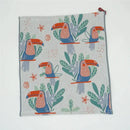 Turquoise cartoon cat cotton gauze hand and face towel bathroom set by Decorbites