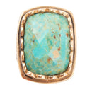 Blue Turquoise and Golden Cocktail Ring
