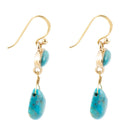 Turquoise Drop Bronze Earring
