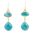Turquoise Drop Bronze Earring