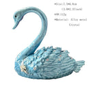 Turquoise enamel swan crystal animal figurines trinket box bedroom decor by Decorbites