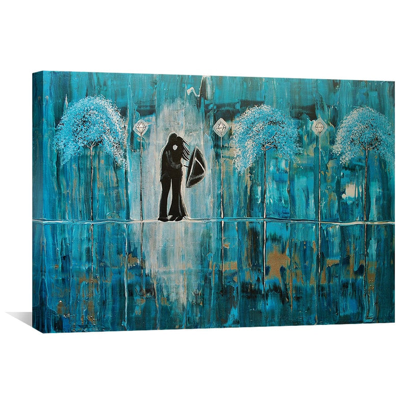 Turquoise Rain Romance Canvas