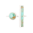 Blue Turquoise Size Adjustable Sterling Silver Ring
