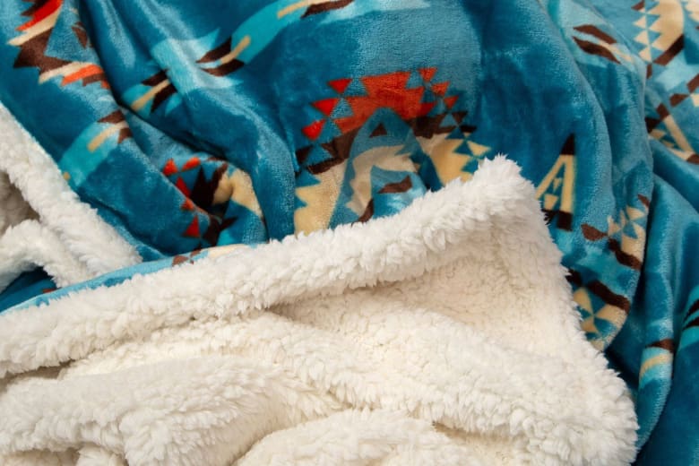 Turquoise Southwest Sherpa Throw