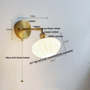 GobekUsa Blue Glass Wall Sconce Pull Chain Switch Rotate Stair Light