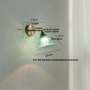 GobekUsa Blue Glass Wall Sconce Pull Chain Switch Rotate Stair Light