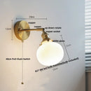 GobekUsa Blue Glass Wall Sconce Pull Chain Switch Rotate Stair Light