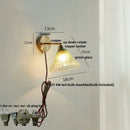 GobekUsa Blue Glass Wall Sconce Pull Chain Switch Rotate Stair Light