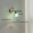 GobekUsa Blue Glass Wall Sconce Pull Chain Switch Rotate Stair Light