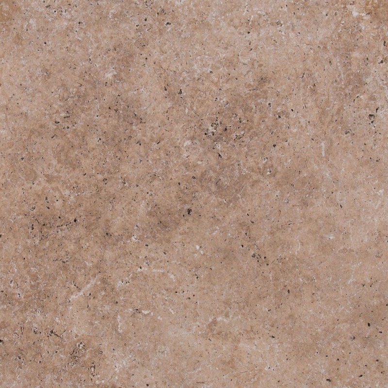MSI Tuscany Walnut Tumbled 20Kits French Pattern set Travertine Paver, top view