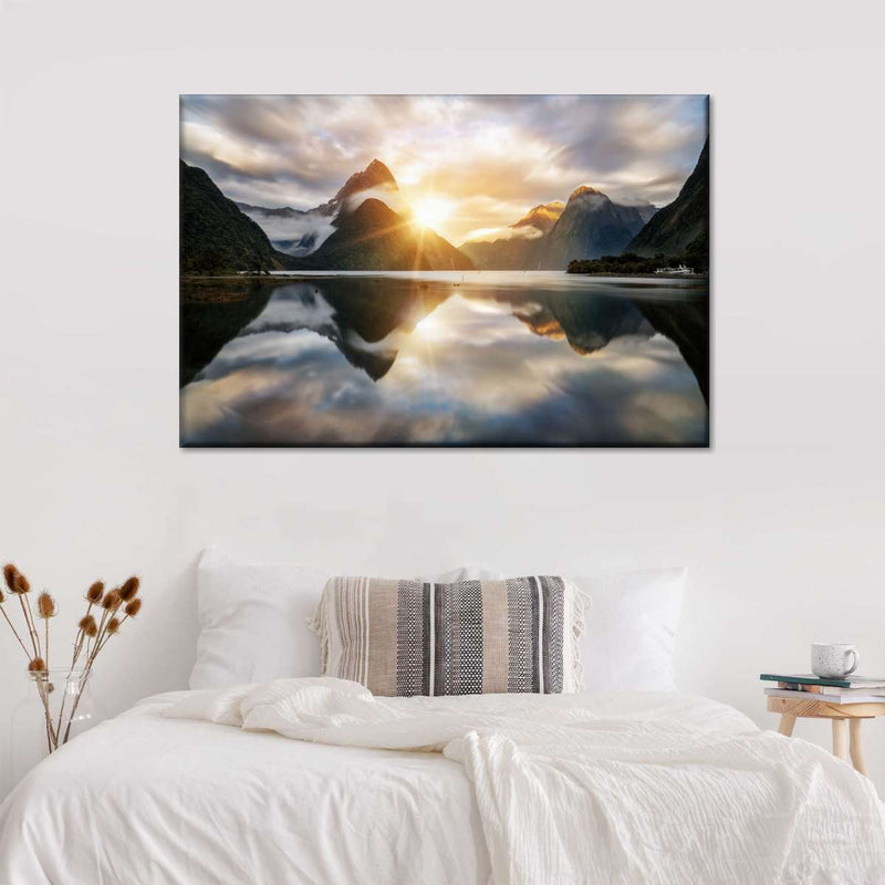 Milford Sound Mountain Sunrise Wall Art