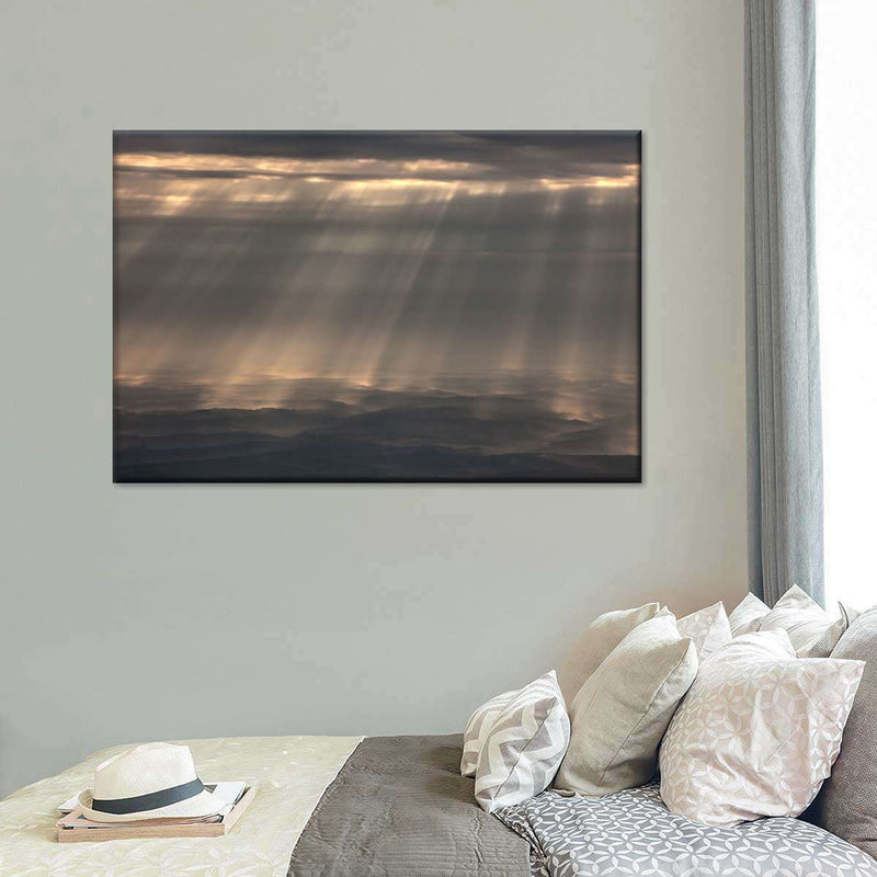 Sunrays And Cloudy Sky Wall Art