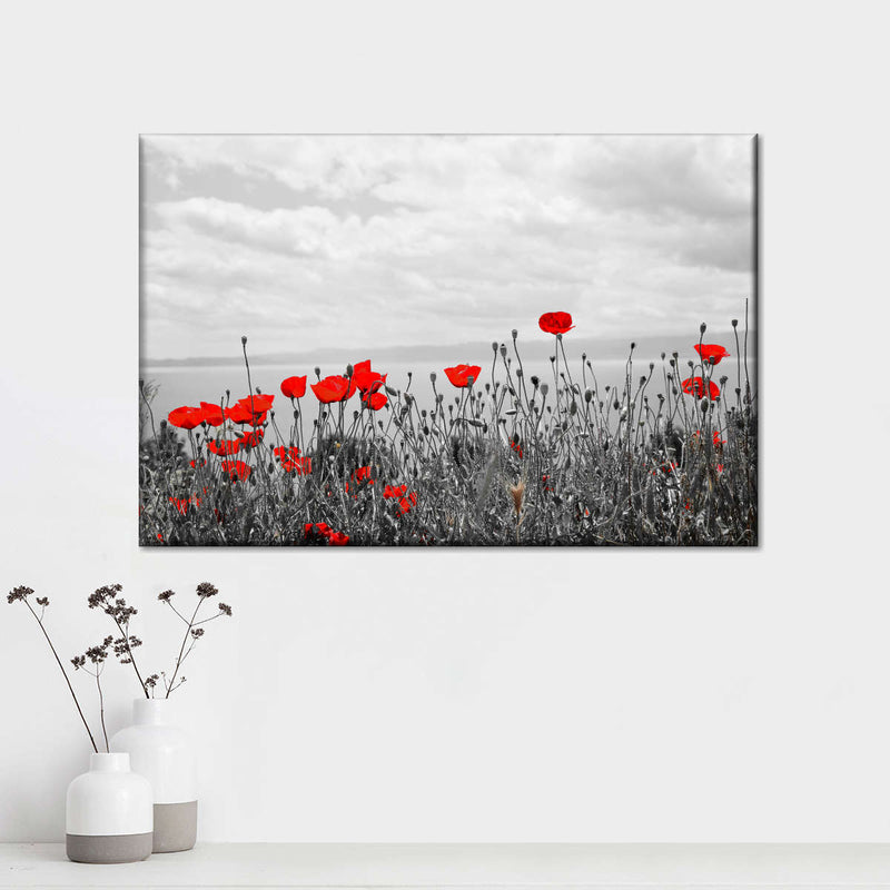 Red Poppy Field Pop Wall Art