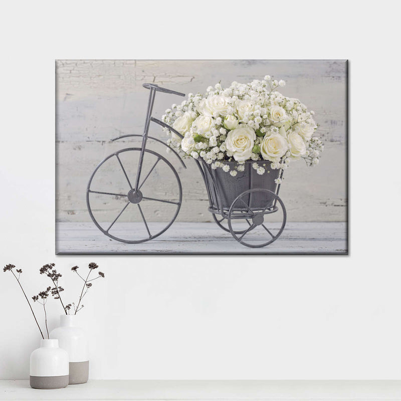 White Rose Bouquet Wall Art