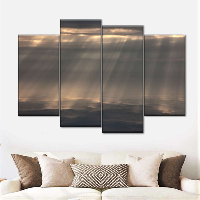 Sunrays And Cloudy Sky Wall Art