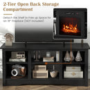 TV Stand for up to 65 Inch Flat Screen TVs with Adjustable Shelves for 18 Inch Electric Fireplace (Not Included) by DirectDeals