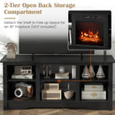 TV Stand for up to 65 Inch Flat Screen TVs with Adjustable Shelves for 18 Inch Electric Fireplace (Not Included) by LJGDeals
