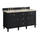 James Martin Lorelai 60" Double Bathroom Vanity, Black Onyx