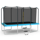 8 x 14 Feet Rectangular Recreational Trampoline with Safety Enclosure Net and Ladder